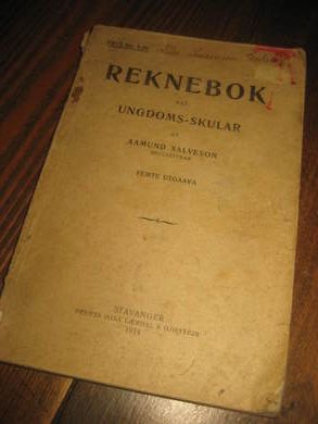 SEALVESON: REKNEBOK AAT UNGDOMS SKULAR. 1914