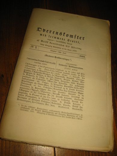 Overenskomster med fremmede Stater: 1892,nr 002, Verdens Postforeningen.