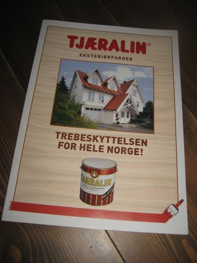 TJÆRALIN fargekart, 8 sider.