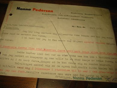 NANA PEDERSEN, Moteforretning, Mo i Rana, 1954.