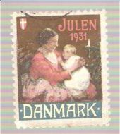 1931, DANSK JULEMERKE. Stempla.