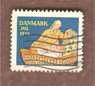 1939, DANSK JULEMERKE, stempla.