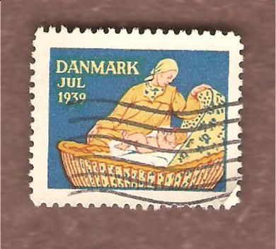 1939, DANSK JULEMERKE, stempla.