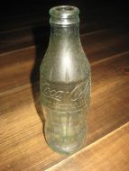 Coca Cola glassflaske, fransk??, ca 19 cm høg. 70 tallet?