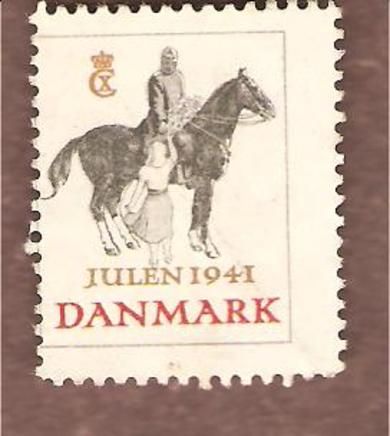 1941, julemerke fra Danmark, ustempla, skeiv prega