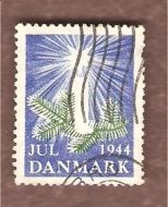 1944, julemerke fra Danmark, stempla.