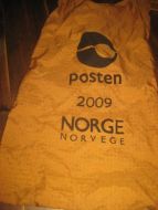 Postsekk fra 2009, ca  45*77 cm stor