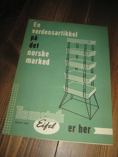 Brosjyre fra TRESTANDARD, OSLO, En verdensartikkel på det norske marked, BEANSTALK EIFEL, 50 tallet.