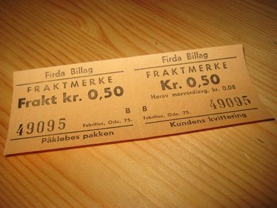 FRAKTMERKE FIRDA BILLAG, 1975. 49095.