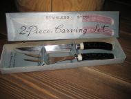 Eske med innhold, 2 Piece Carving Set ,70 tallet.