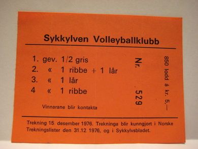 Sykkylven Vollyballklubb,Sykkylven. 1976, nr 529