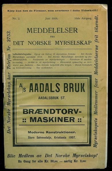 1918,nr 002, MEDDELELSER FRA DET NORSKE MYRSELSKAP.