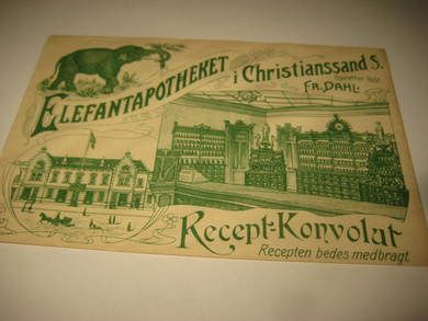 ELEFANTAPOTHEKET i Christiansand. 1800 tallet?