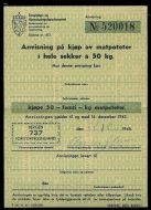 Anvisning på kjøp av matpoteter i hele sekker a 50 kg, 1945, No. 520018