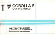 COROLLA E Owners Manual. 1976