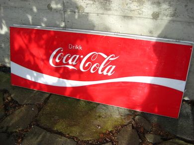 COCA COLA reklameskilt med lys. 60 tallet.