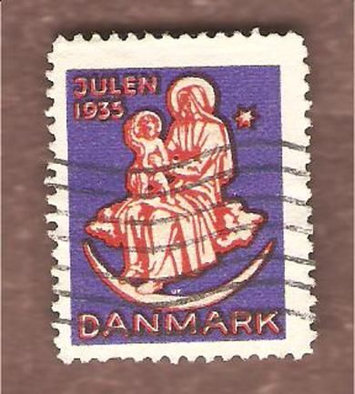 1935, Dansk julemerke, stempla.