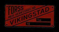 Emaljert reklameskilt, FORSS MEK. VERKSTED, VIKINGSTAD