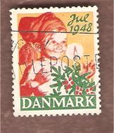 1948, julemerke fra Danmark, stempla.