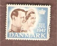 1947, julemerke fra Danmark, stempla.