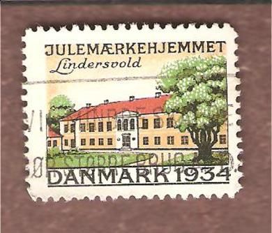 1934, julemerke fra Danmark, stempla.