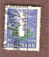 1944, julemerke fra Danmark, stempla.