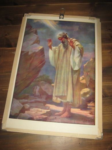  Religiøst motiv. 40 tallet, ca 57*80 cm stort.