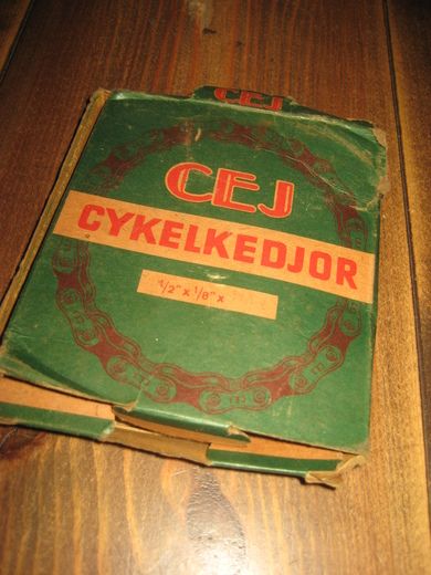 Pakke med ubrukt innhold, CEJ CYKELKEDJOR, 50-60 tallet. 