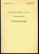 SPESIALANALYSE 1. FORURENSINGER. 1972-73