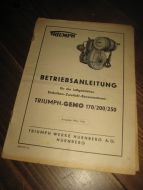 TRIUMPH. Benzin motoren Triumph  Gemo 170 / 200 / 250. 40-50 tallet.