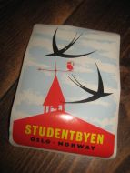 Klistremerke, STUDENTBYEN OSLO, 60 tallet. 