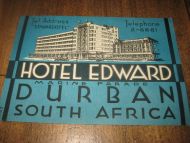 HOTEL EDWARD DURBAN SOUTH AFRICA. 50 tallet.