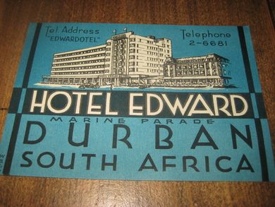 HOTEL EDWARD DURBAN SOUTH AFRICA. 50 tallet.