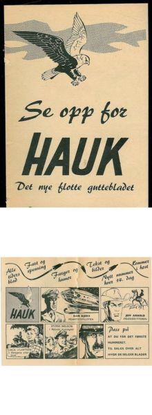 Reklamesak fra 1955 for nytt gutteblad, HAUK.