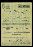 Anvisning på kjøp av matpoteter i hele sekker a 50 kg, 1945, No. 480906