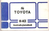 TOYOTA HI-ACE Instruksjonsbok. 70 tallet