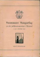 Fest program i forbindelse med Sunnmøre Songarlag 50 års jubileum i Ålesund 1. Og 2. Pinsedag 1950.