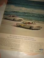 Reklameark fra 1962, ca 22*35 cm stort. FORD THUNDERBIRD.