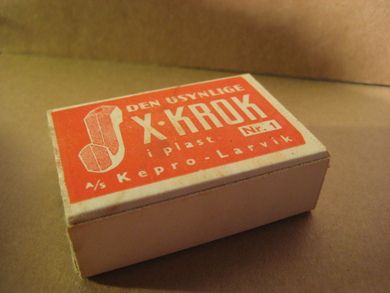 Eske med ubrukt innhold, X-KROK Nr 1, fra Kepro, Larvik, 70 tallet.