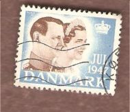 1947, julemerke fra Danmark, stempla.