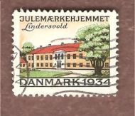 1934, julemerke fra Danmark, stempla.