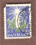 1944, julemerke fra Danmark, stempla.