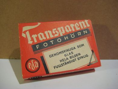 Strøken, uåpna eske med innhold, TRANSPARENT FOTOHØRN, 50 tallet.