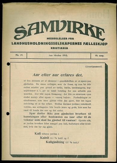 1915,nr 019, SAMVIRKE.