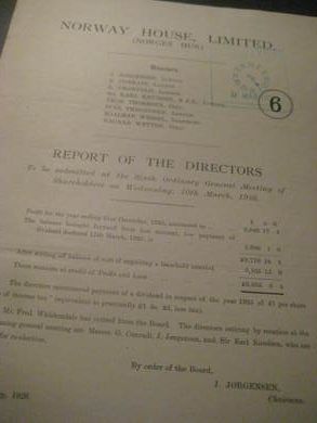 1926, NORWAY HOUSE, LIMITED. REPORT OF THE DIRECTORS. 