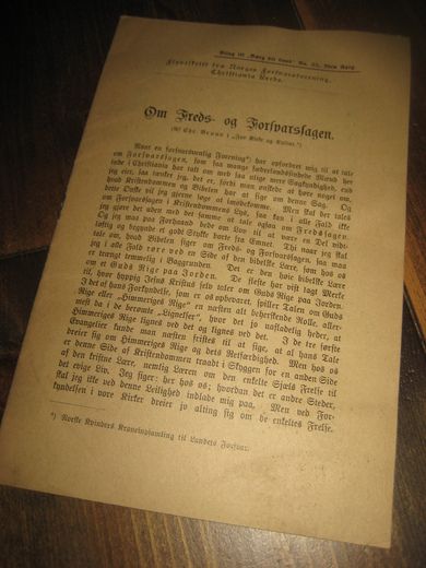 Om Freds- og Forsvarssagen. 1895. 