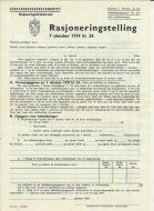 RASJONERINGSTELLING   7. OKTOBER 1939.