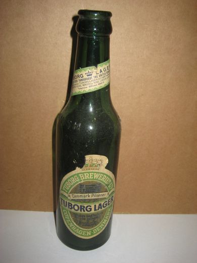 Flaske, fra Tuborg, TUBORG LAGER. Tidleg 1900.