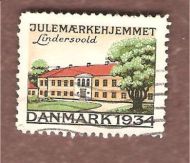 1934, julemerke fra Danmark, stempla.