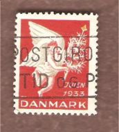 1933, julemerke fra Danmark, stempla.